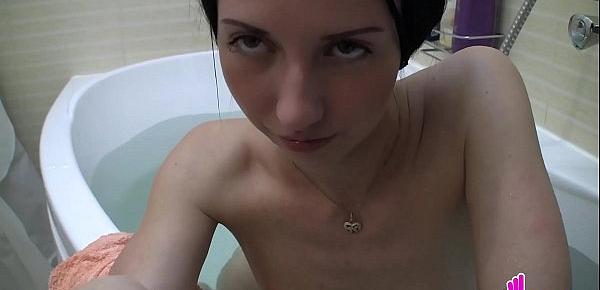  Gorgeous babe has sexy fun in the bath
